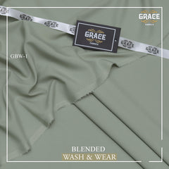 GRACE Royale Men’s Unstitched Suit Luxury Wash & Wear Mist Green Colour!