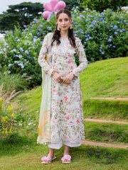 Luxury Embroidered Lawn 3PC Suit-2222-A