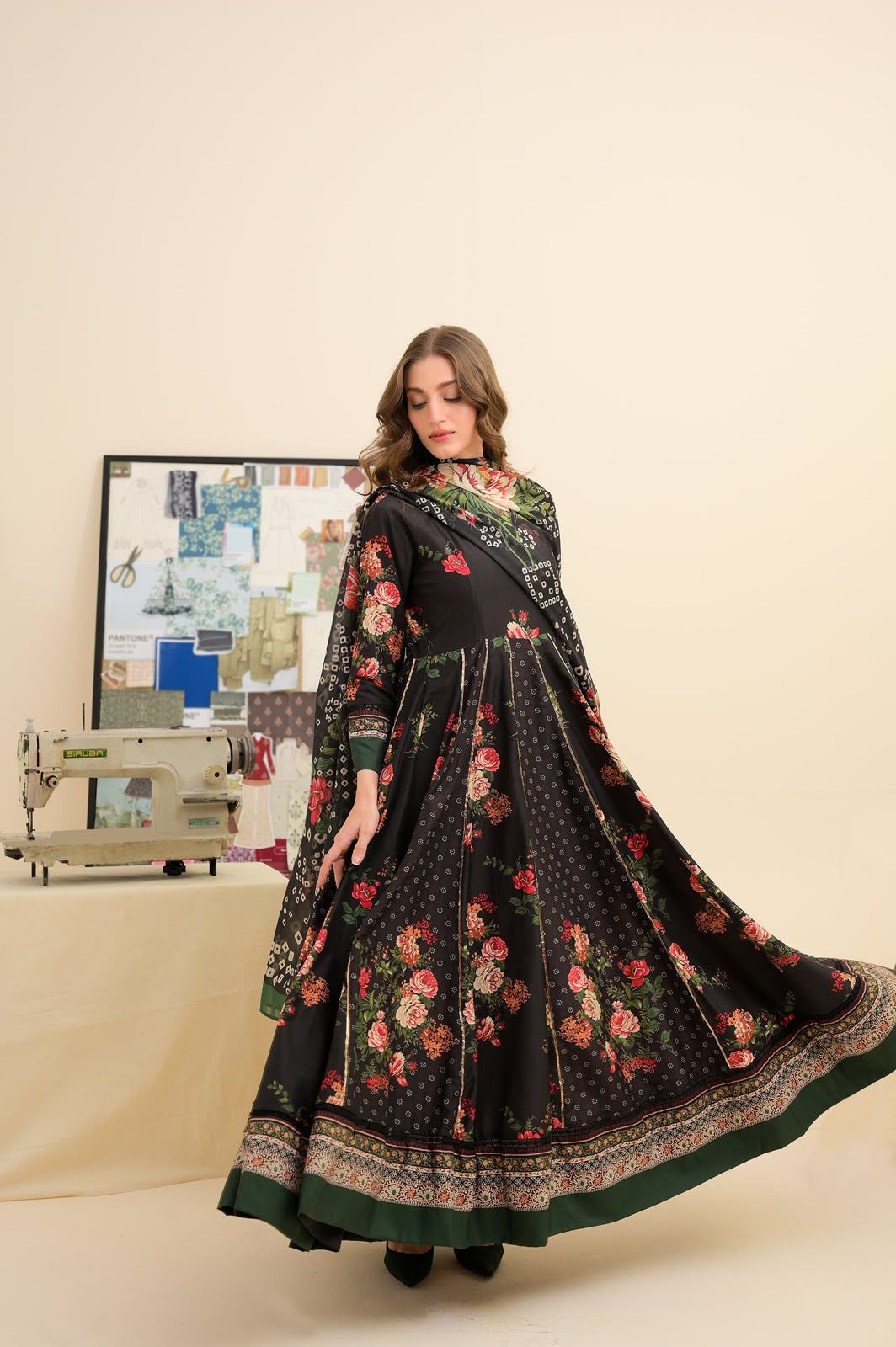 Faiza Saqlain Summer Collection 2026 – Premium Lawn Frock 3 Piece Unstitched Suit-S2