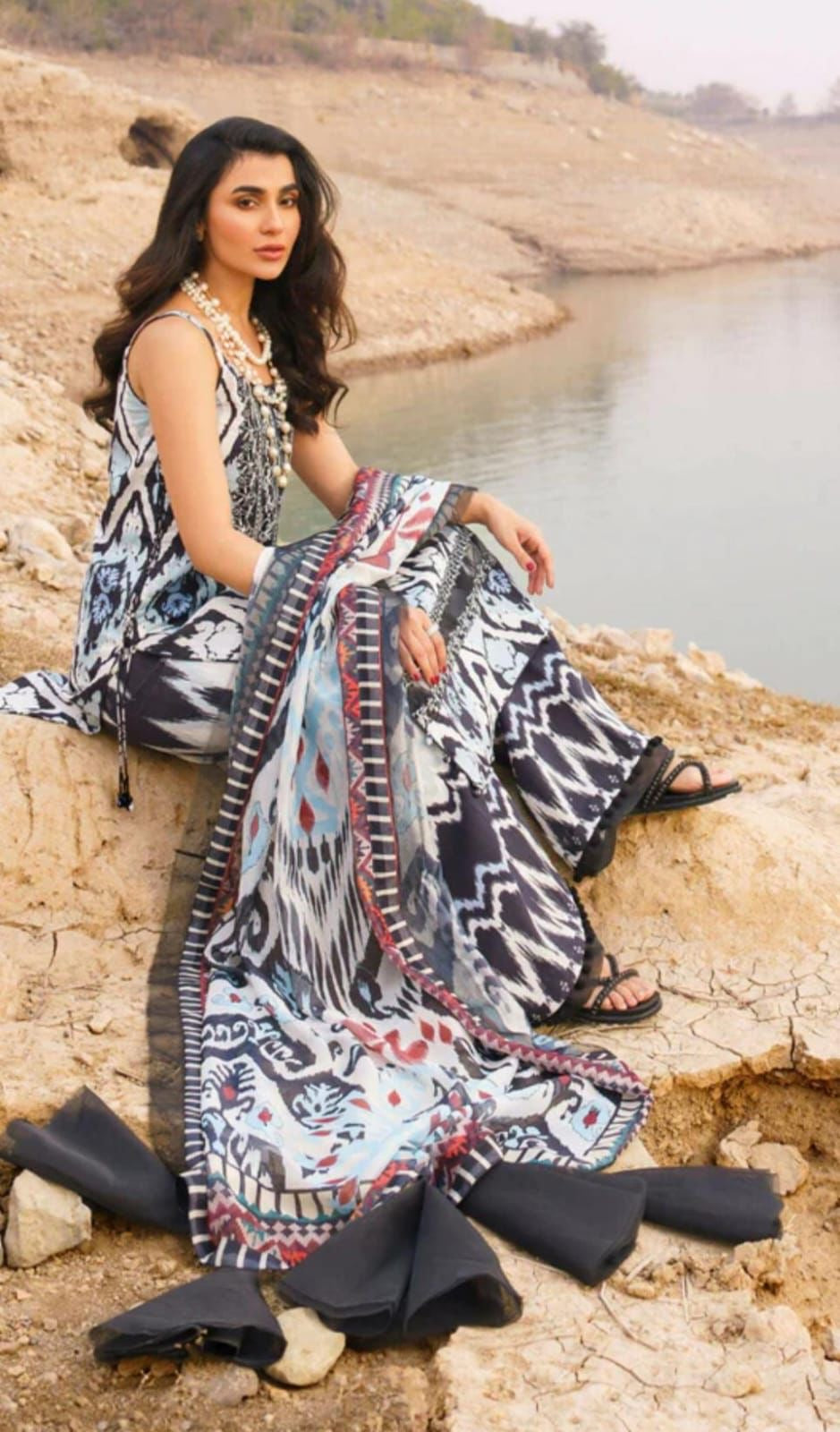 Asifa Nabeel Premium Digital Lawn 3PC Suit – Summer- S11