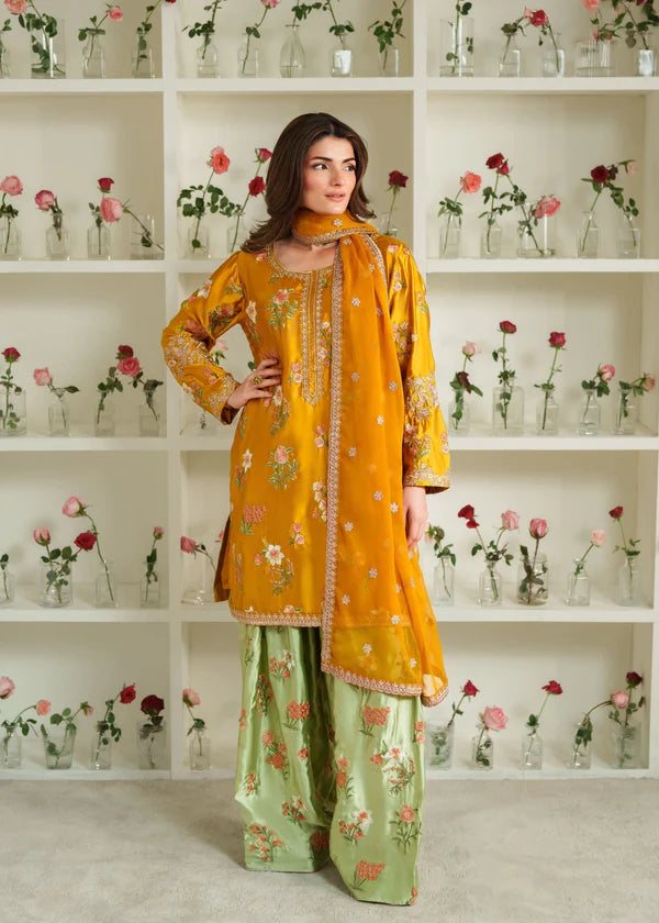 Zainab Chottani Silk 2026 – Premium 3 Piece Unstitched Embroidered Silk Suit