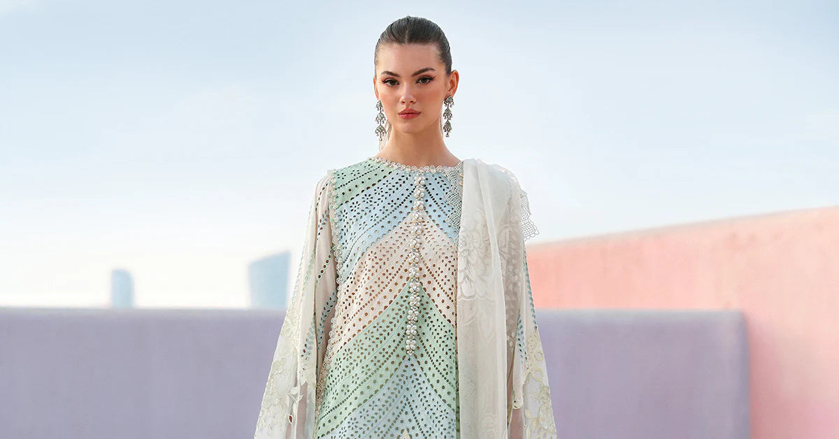 Maria B Eid Signature Luxe Lawn– Chikankari Embroidered 3PC Suit-E24