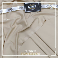 GRACE Royale Men’s Unstitched Suit Luxury Wash & Wear Light Beige Colour!