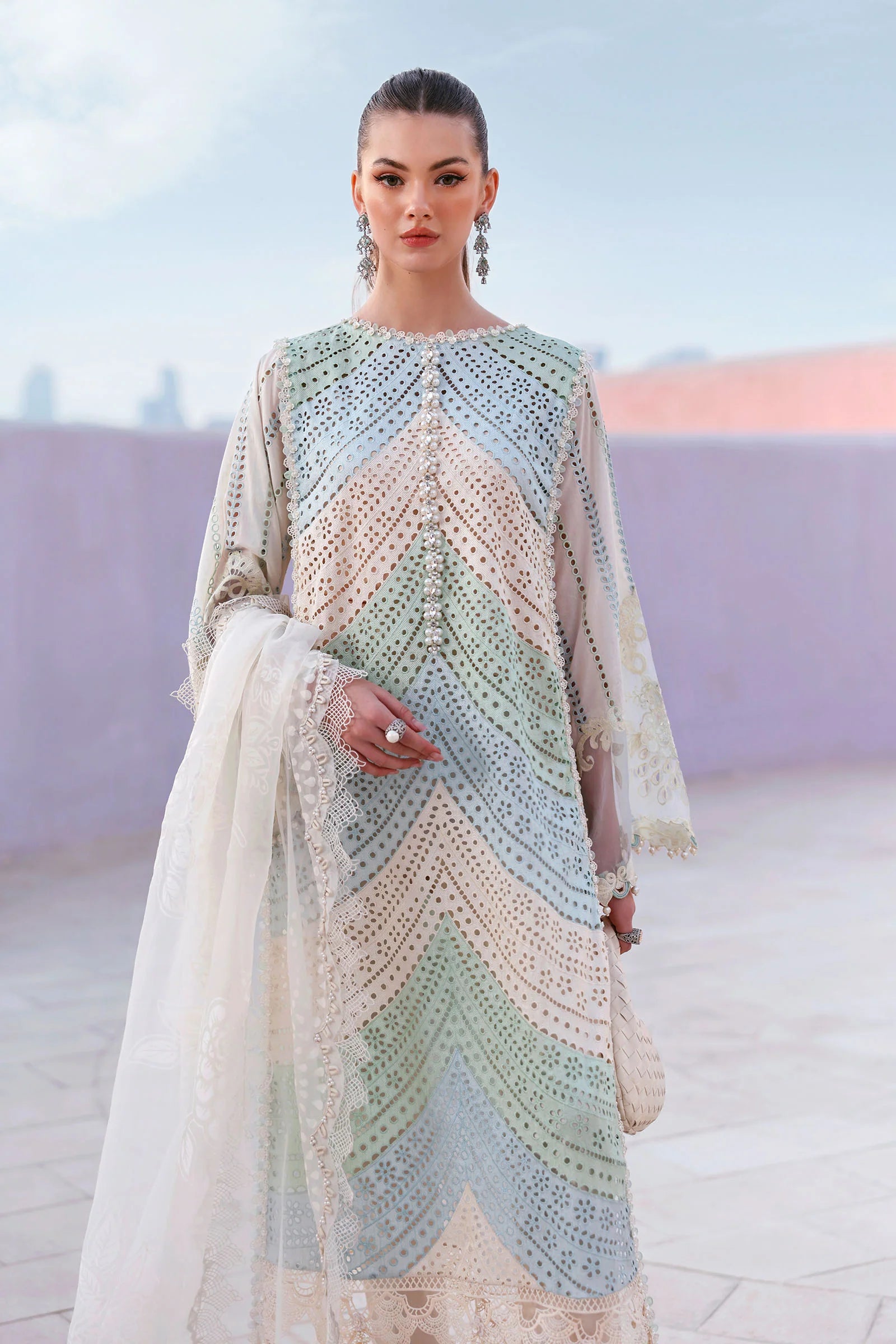 Maria B Eid Signature Luxe Lawn– Chikankari Embroidered 3PC Suit-E24
