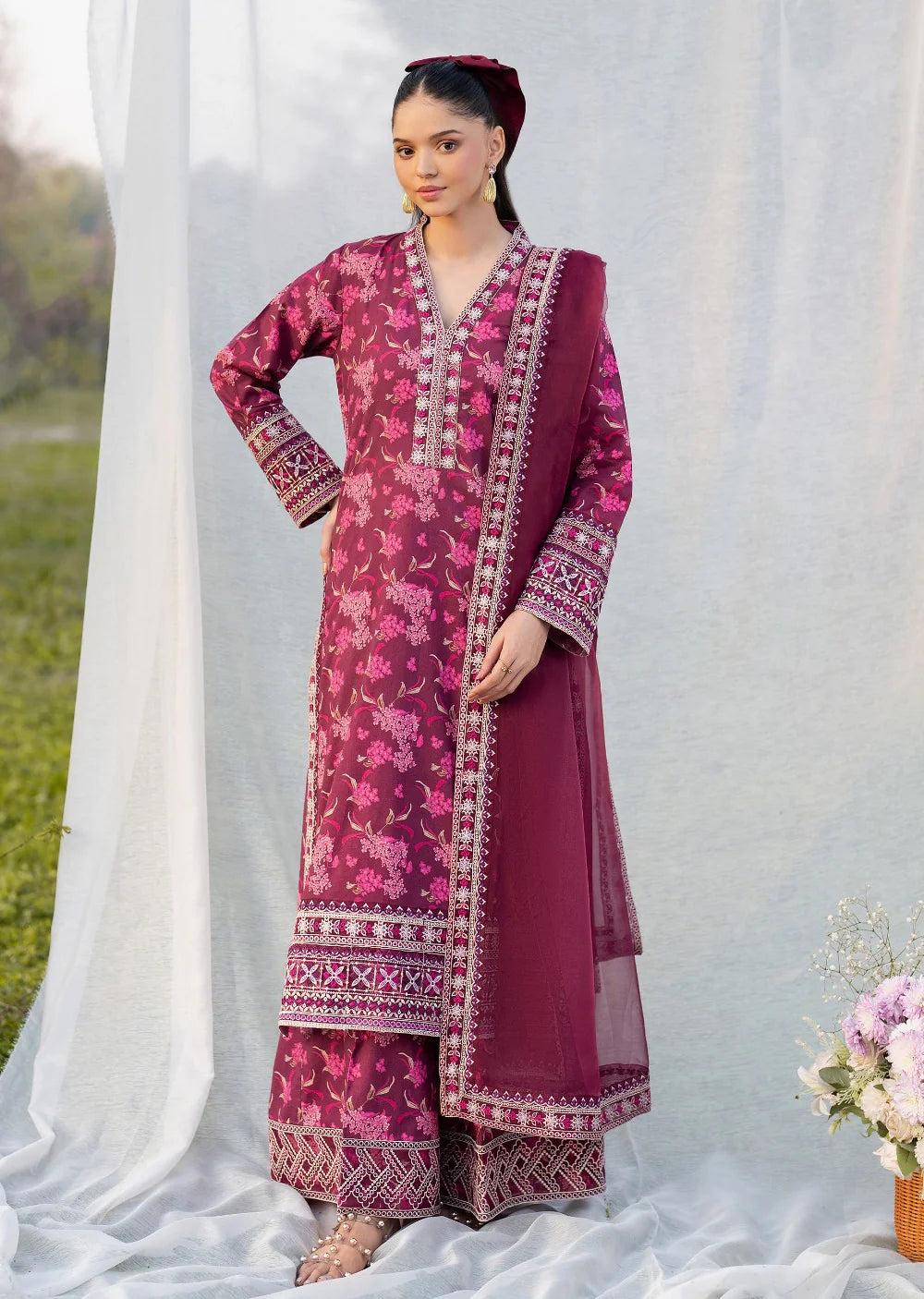 Premium Summer Lawn Collection 2026 – 3 Piece Embroidered Suit- S12