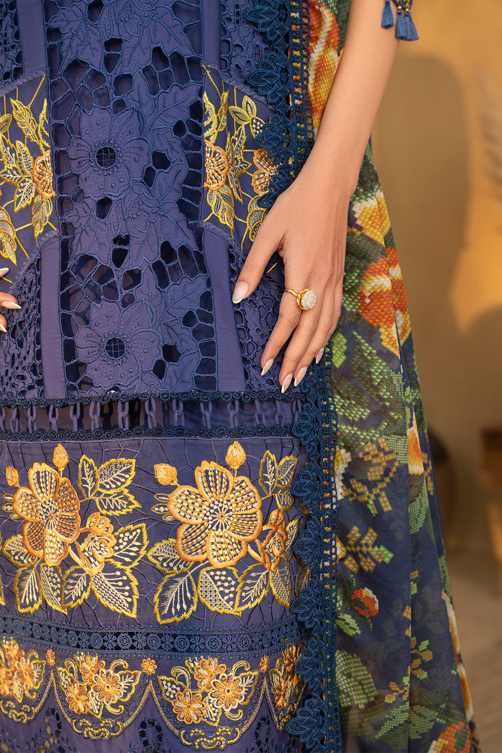 SR Premium Embroidered Lawn Unstitched Suit-2212-A