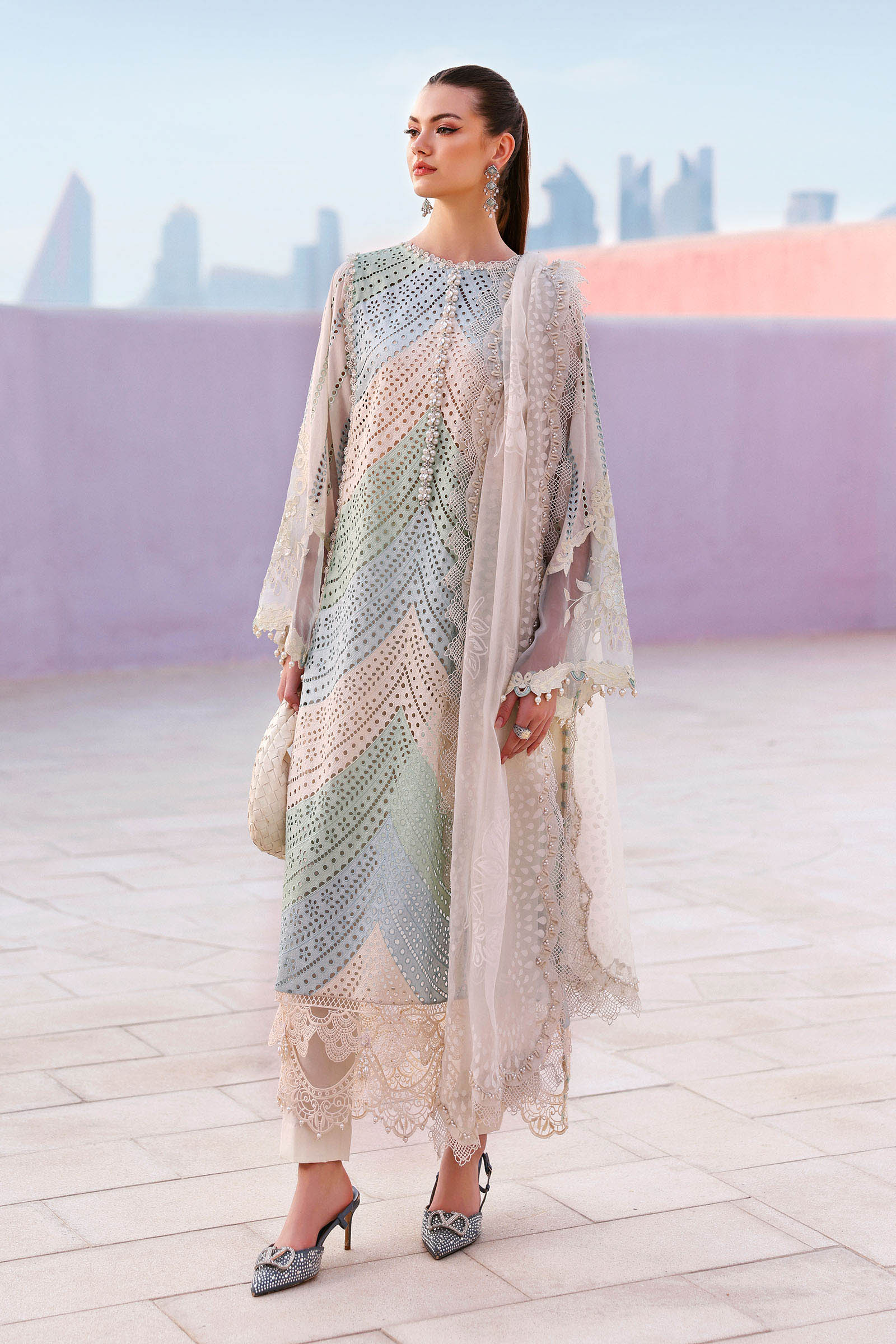 Maria B Eid Signature Luxe Lawn– Chikankari Embroidered 3PC Suit-E24