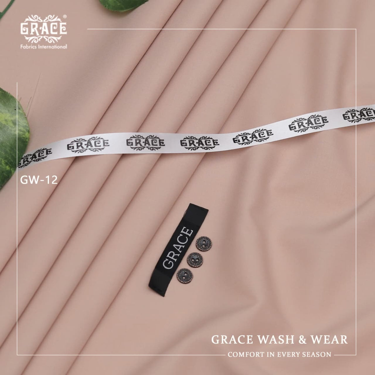 GRACE Royale Men’s Unstitched Suit Luxury Wash & Wear Peach Colour!