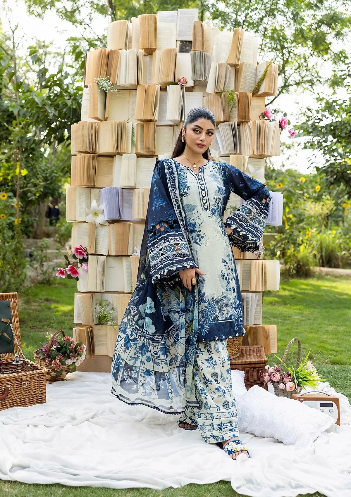 Nooré Chiffon Luxe – Eid premium Lawn 3PC Suit -A19