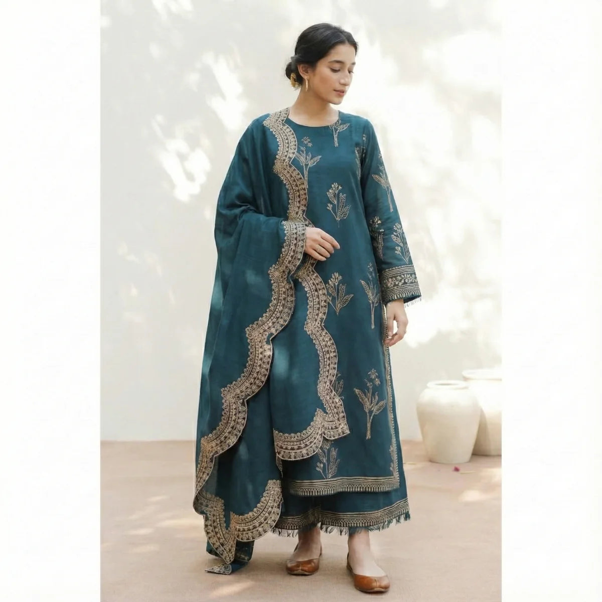 Maharani Noor Luxe ’26 Premium Unstitched Lawn Suit-S22