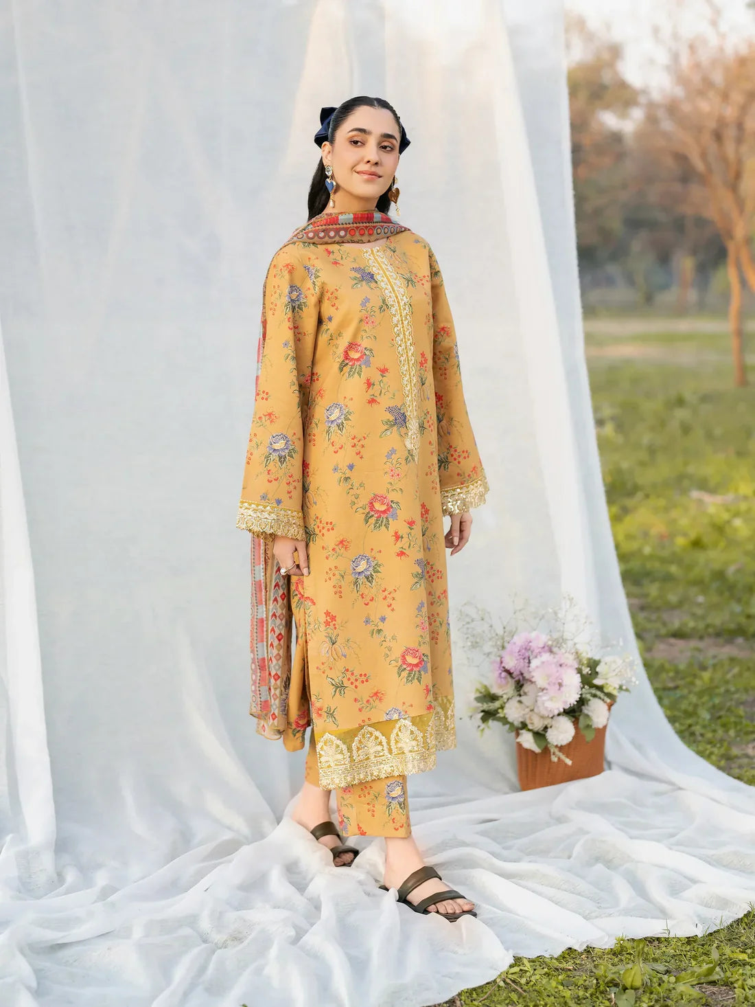 NOORÉ Swiss Voil Luxe – Summer 3PC Premium Lawn Suit-S3