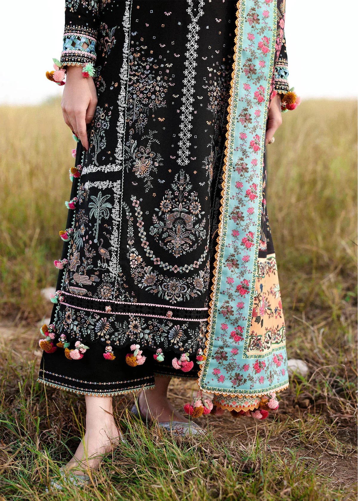 Hussain Rehar Fancy Frock Edition-3PC Unstitched Premium Lawn Suit-H1
