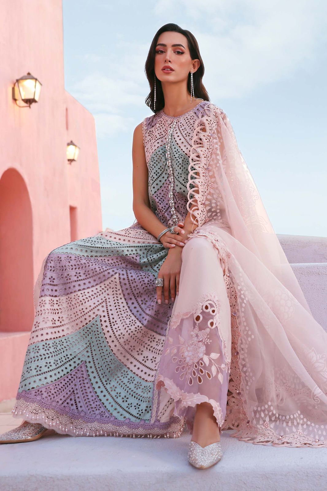 Maria B Eid Signature Luxe Lawn– Chikankari Embroidered 3PC Suit-E25