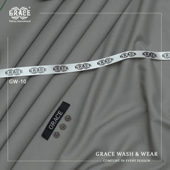 GRACE Royale Men’s Unstitched Suit Luxury Wash & Wear Ash Gray Colour!