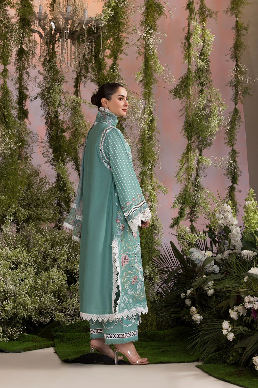 Noor-e-Eid Chikankari Luxe ’26-3PC Unstitched Premium Lawn Suit-E55