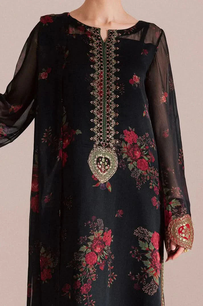 IZ Luxury Digital Lawn – 3PC UnstitchedSuit-2214-A