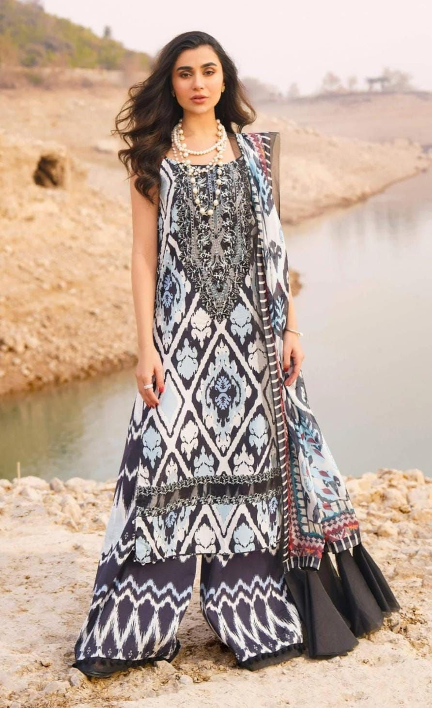 Asifa Nabeel Premium Digital Lawn 3PC Suit – Summer- S11
