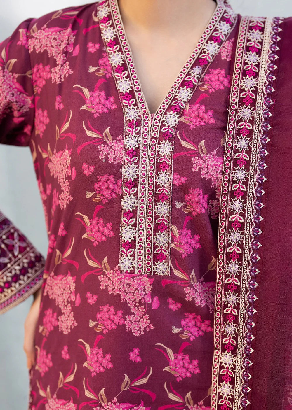 Premium Summer Lawn Collection 2026 – 3 Piece Embroidered Suit- S12