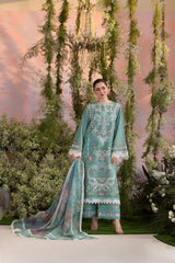 Noor-e-Eid Chikankari Luxe ’26-3PC Unstitched Premium Lawn Suit-E55