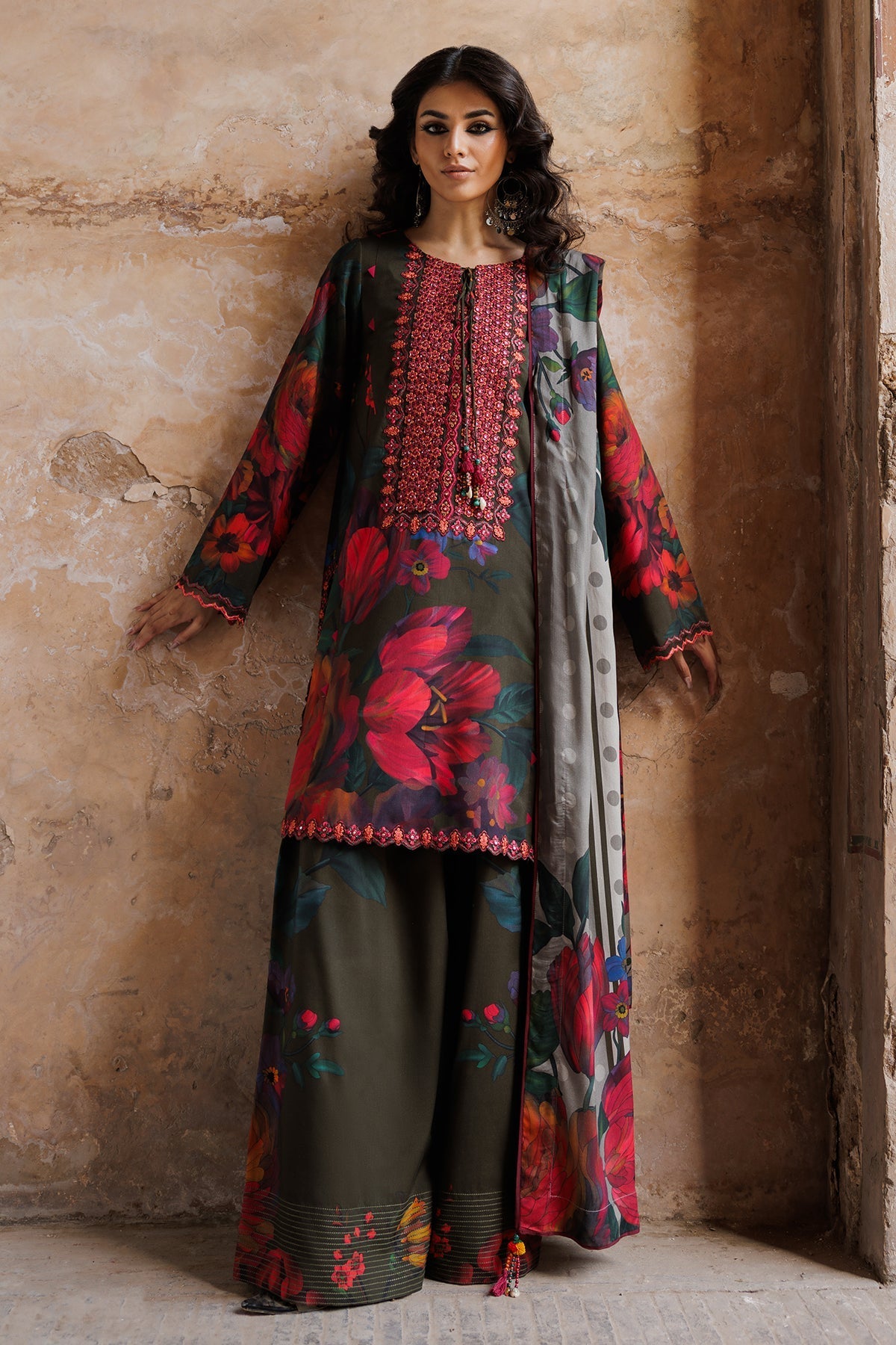 CHRM Luxury Digital Lawn – 3PC Unstitched Suit-2212-A